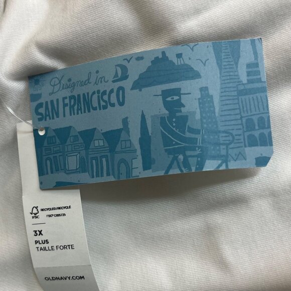 Old Navy Reversible Tank Top Womens 3X White New - Picture 9 of 9